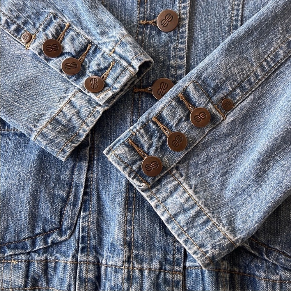 Vintage Bill Blass Blue Denim Button Front Jacket Size Large - Picture 4 of 9